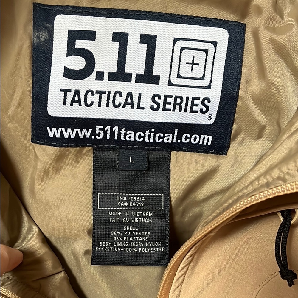 5.11 Tactical Series Tan Performance Jacket with Hood - Picture 3 of 13